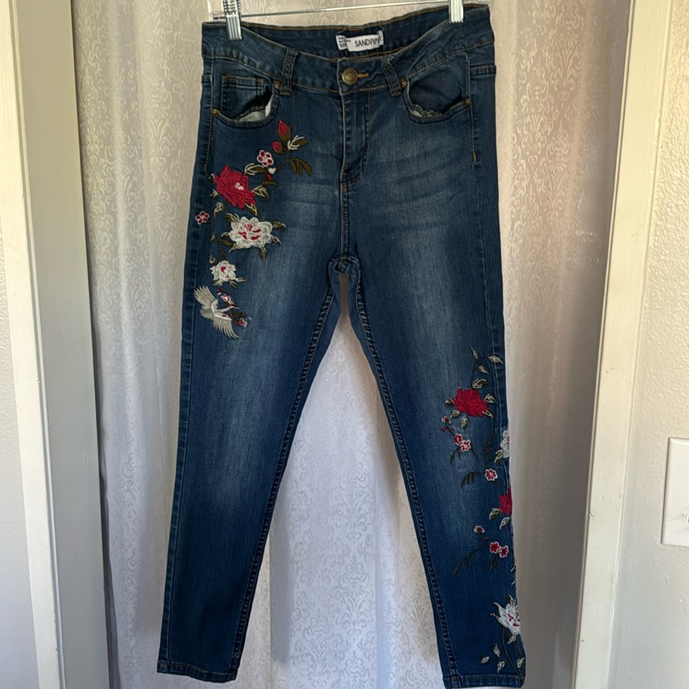 SANDPIPER EMBROIDERED JEANS Sz:10